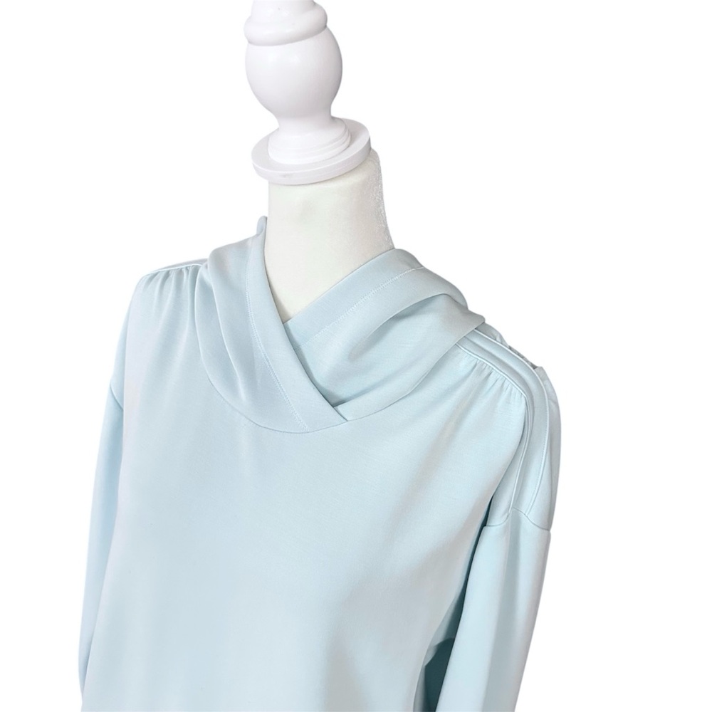 CALIA Ruched Shoulder Hoodie Oversized Sweatshirt Glacier Blue Size Medium - Picture 5 of 12